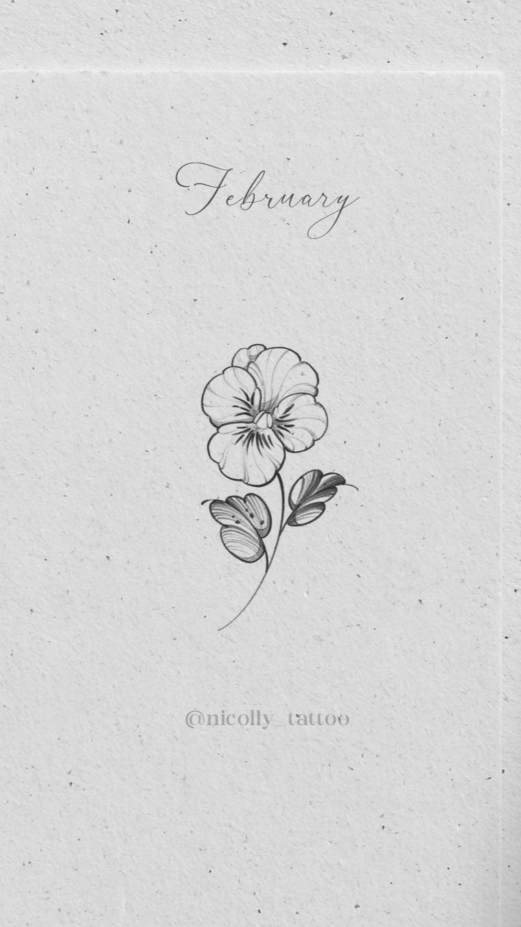 Violet birth flower tattoo design by Nicolly