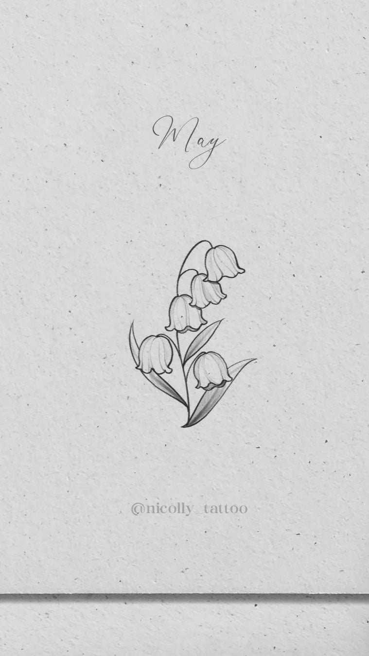 Lily of the valley birth flower tattoo design by Nicolly