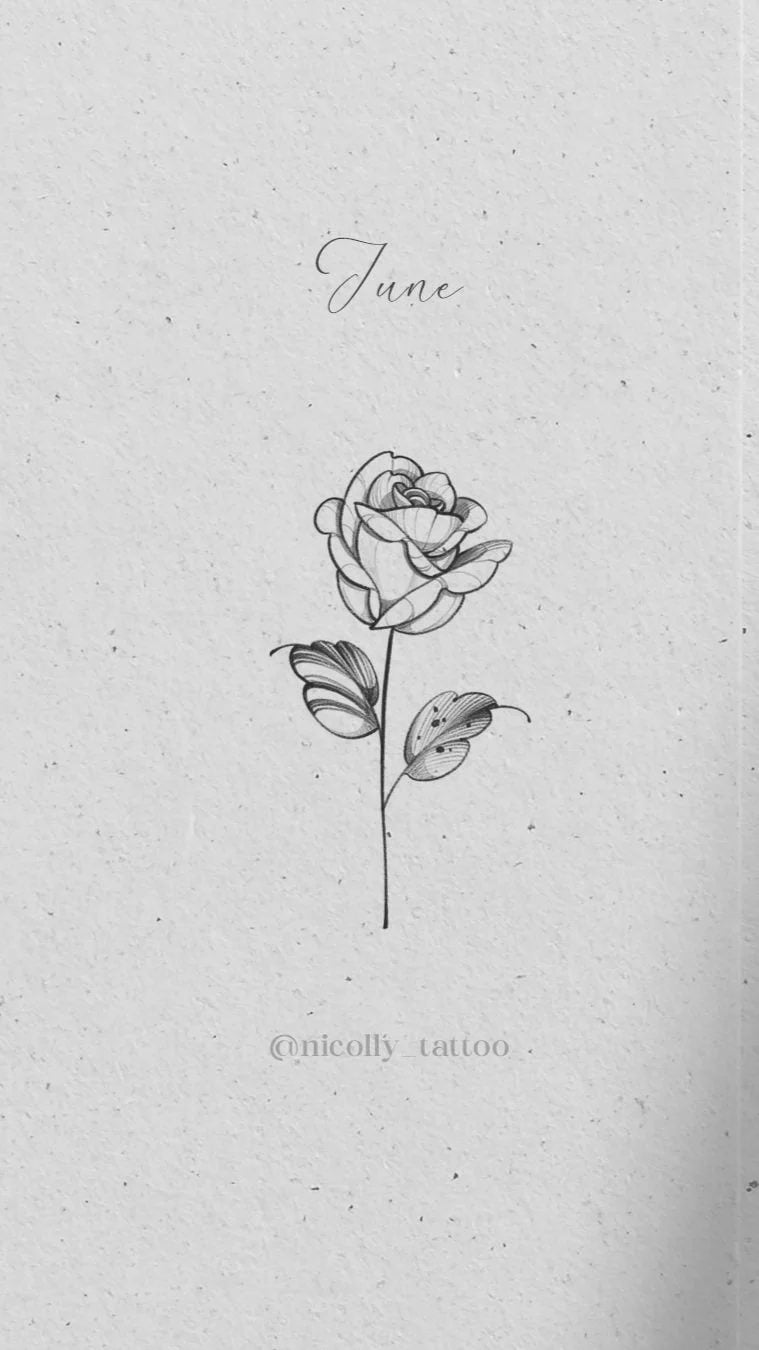 Rose birth flower tattoo design by Nicolly