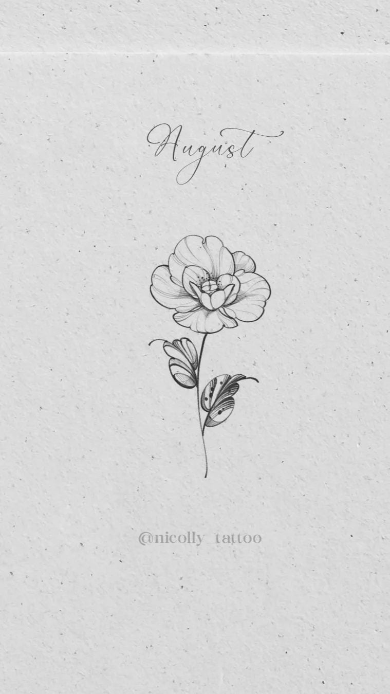 Poppy birth flower tattoo design by Nicolly