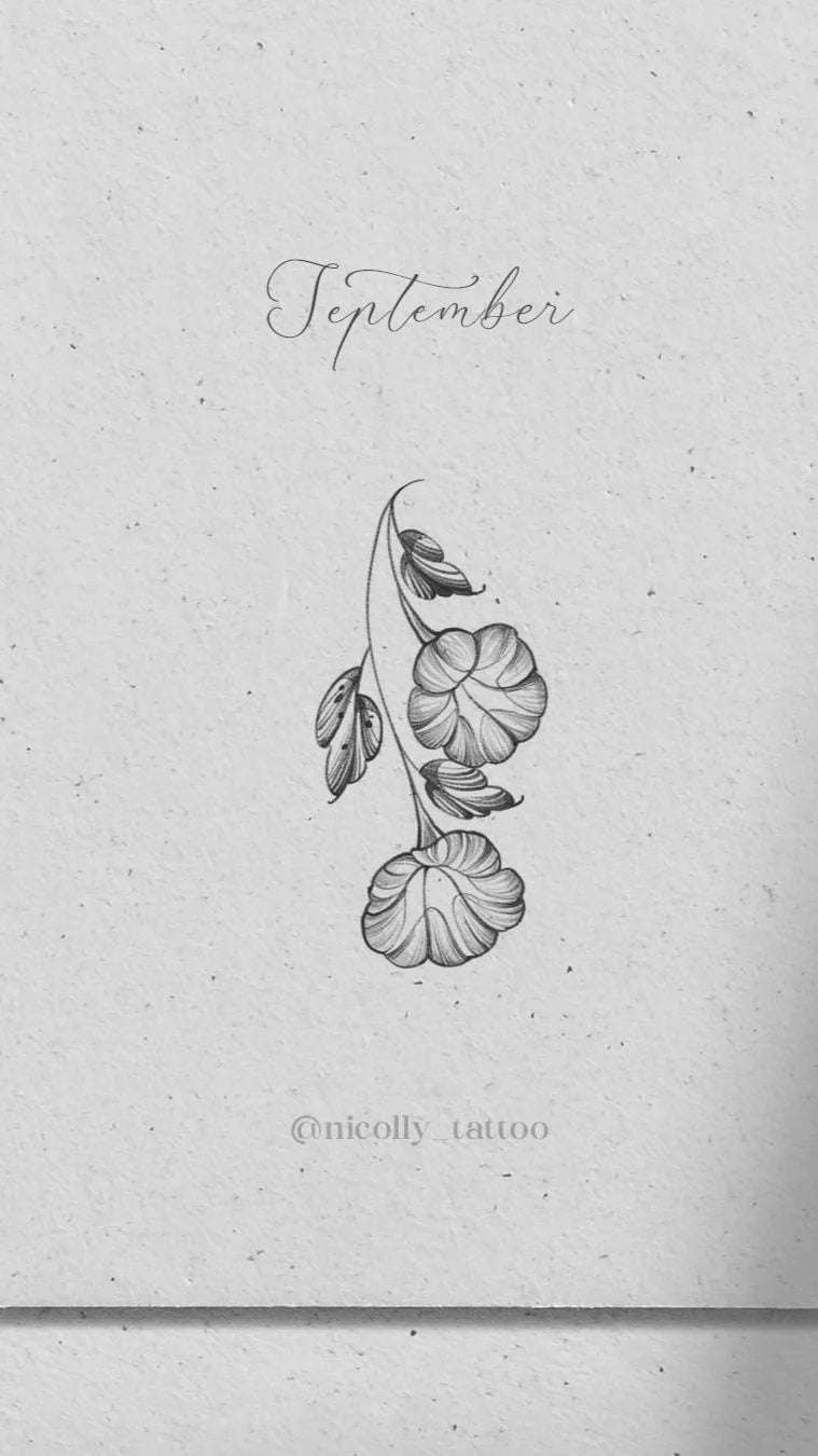 Morning glory birth flower tattoo design by Nicolly