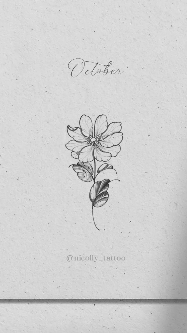 Cosmos birth flower tattoo design by Nicolly