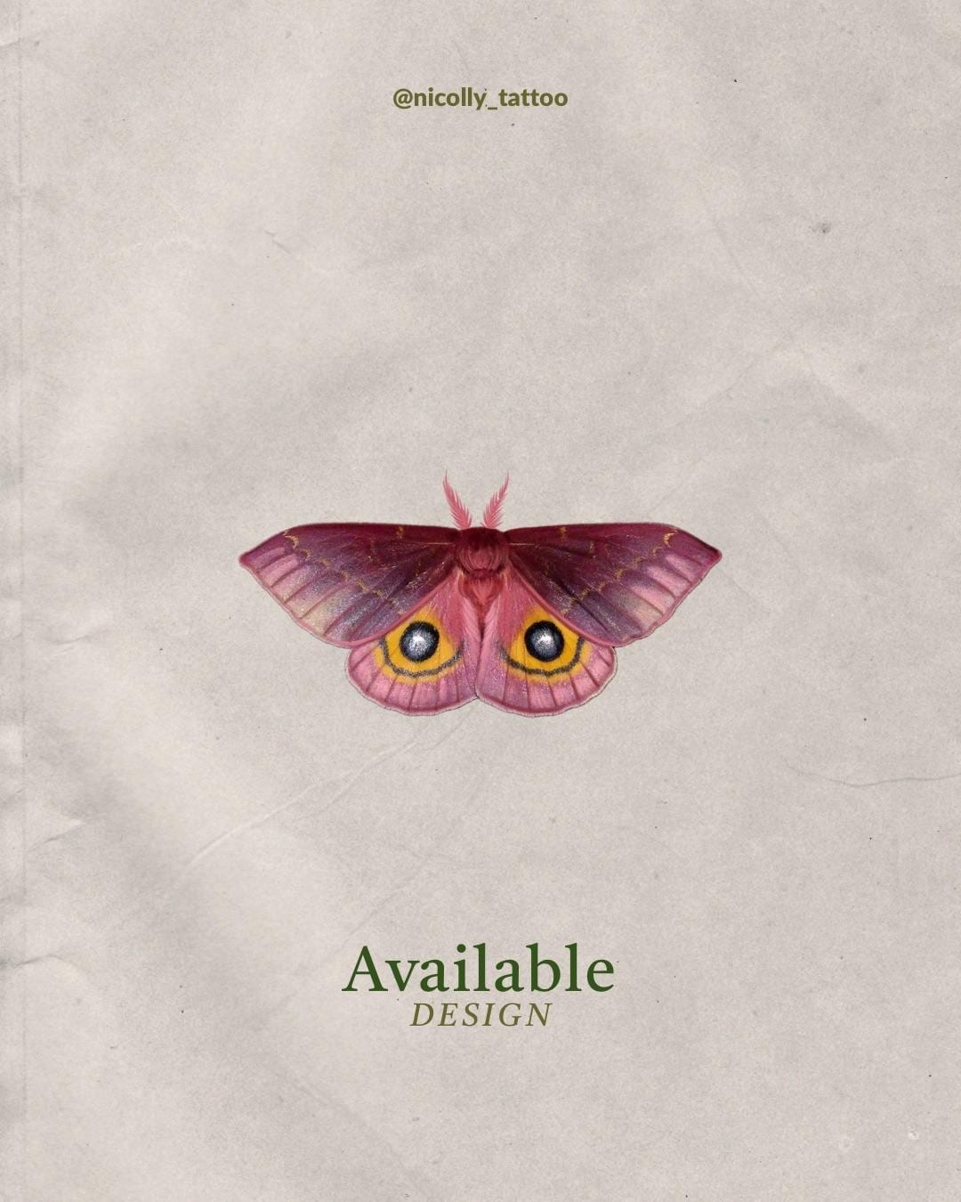 Pink eyespot moth flash design
